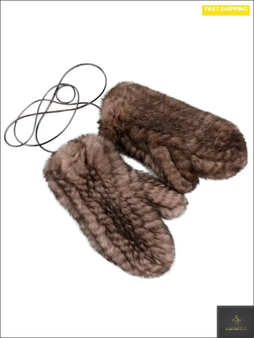 Luxury Women's Genuine Rabbit Fur Knitted Mittens - Soft Winter Cold Weather